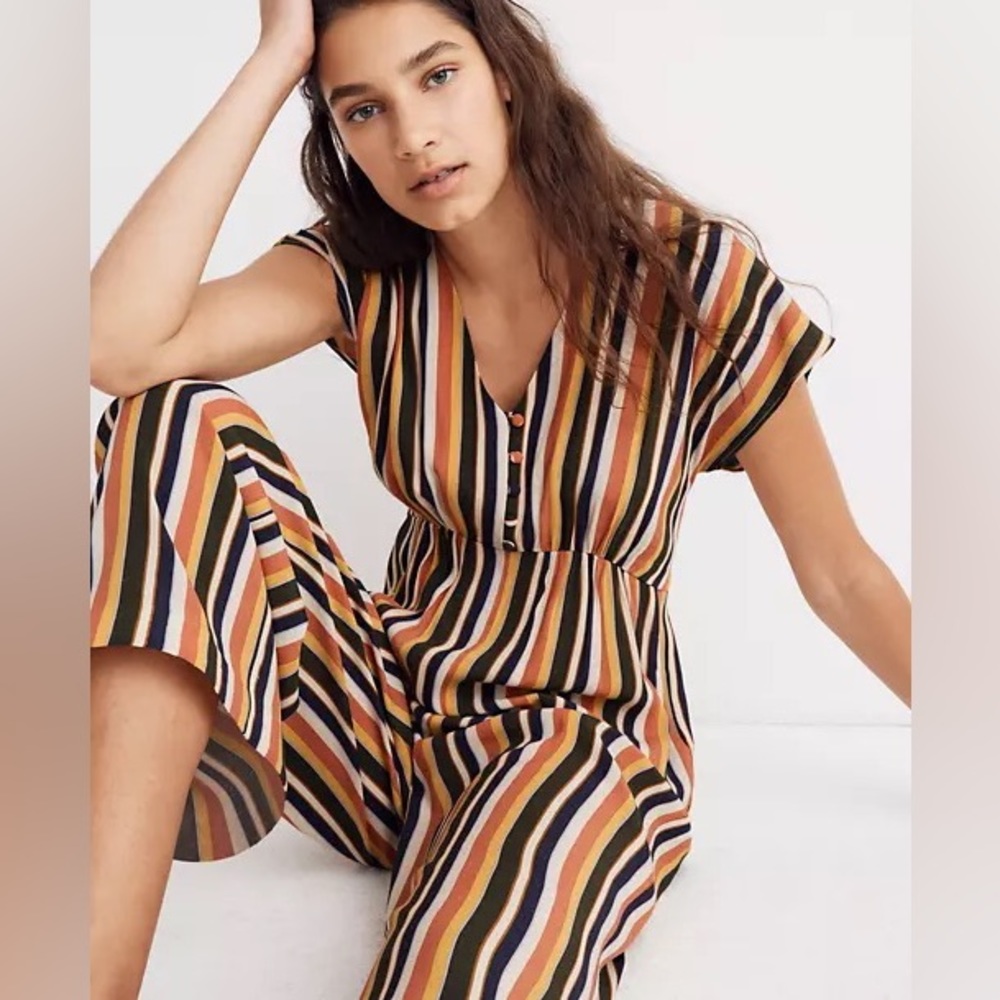 Madewell Rainbow Stripe Jumpsuit